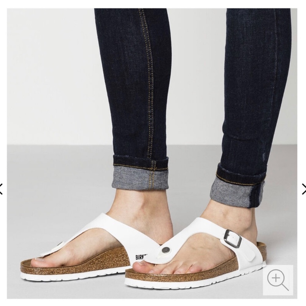 Birkenstock Women's Gizeh Birko-Flor Patent White Size 39